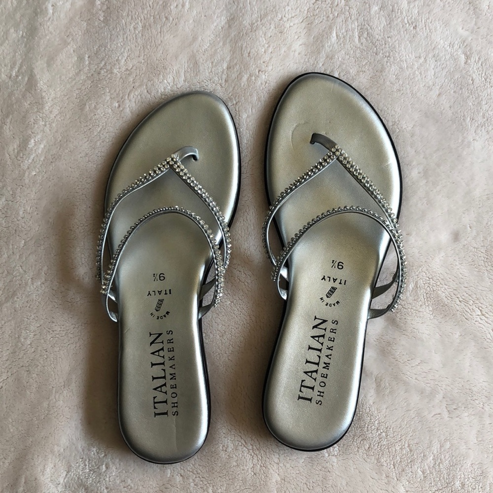 Bedazzled silver dress shoes